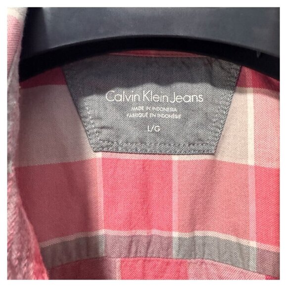 Calvin Klein ladies size large pink grey button up snaps - Picture 3 of 4